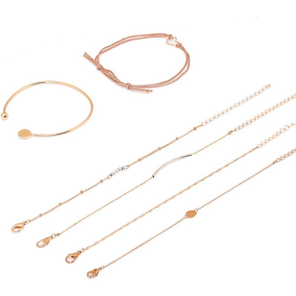 Chic 6-Piece Adjustable Bracelet Set - Stackable … - image 5